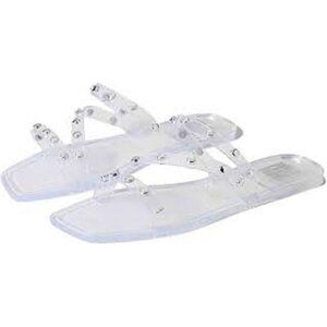 DV Dolce Vita Shelly Jelly Sandals Women's size Clear Silver Studded Strappy NEW